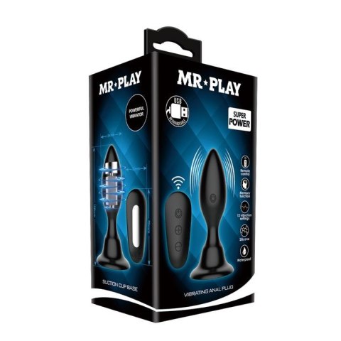 Korek analny wibrujący Mr Play 12 trybów z pilotem wodoodporny