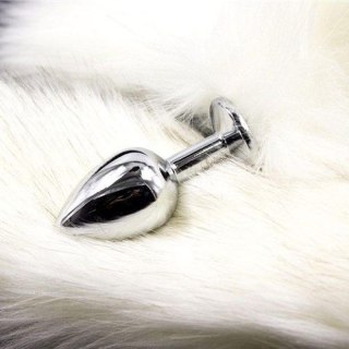 Korek analny z lisim ogonem Toyz4lovers Long Fox Tail biały 7 cm