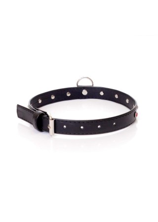Obroża z kryształkami Fetish B Series różowa 2 cm