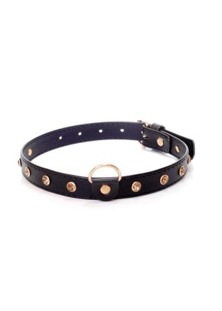 Obroża z kryształkami Fetish B Series złota 2 cm