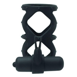 Silikonowy pierścień wibrujący z króliczkiem Toyz4lovers czarny 7,5 cm