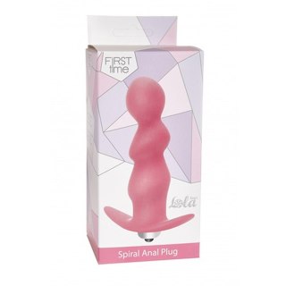 Spiralny korek analny wibrujący Lola Toys różowy 9,5 cm LR44