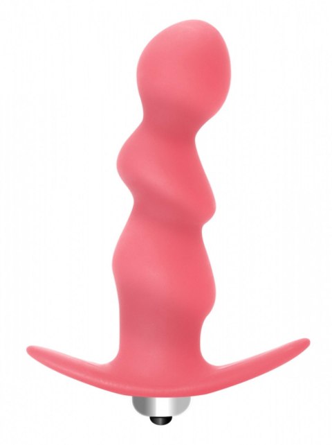 Spiralny korek analny wibrujący Lola Toys różowy 9,5 cm LR44