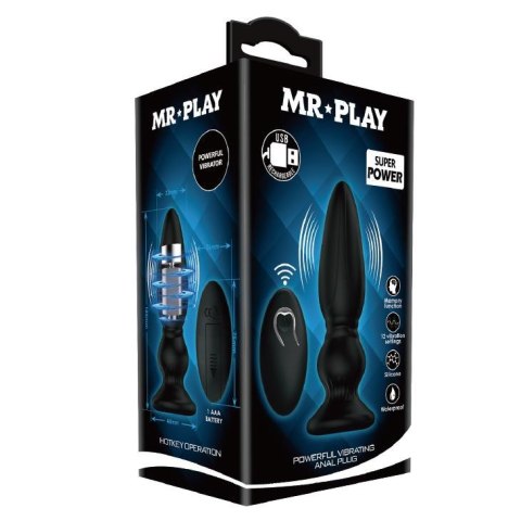 Wibrujący masażer prostaty Mr Play czarny