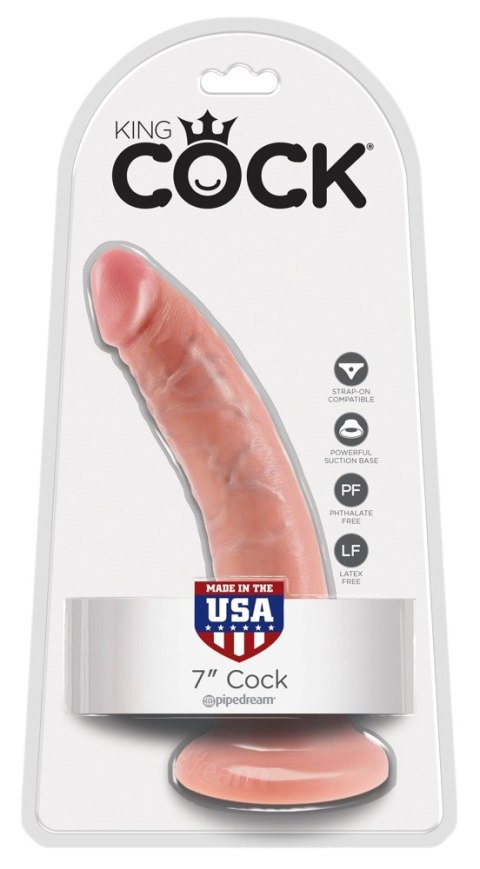 Dildo King Cock z przyssawką 7 cali cieliste 20,5 cm
