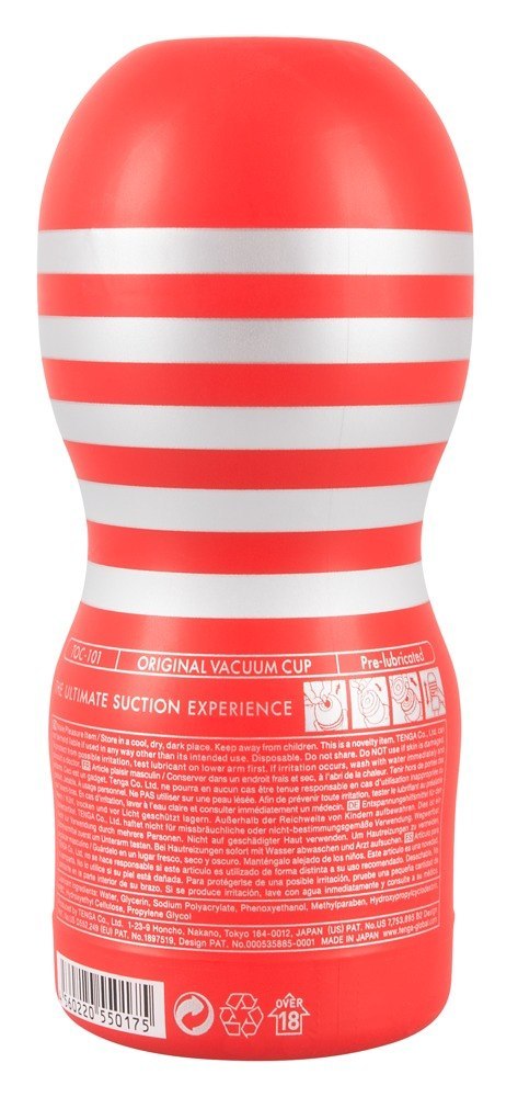 Jednorazowy masturbator z próżnią Tenga Original Vacuum Cup 15,5 cm