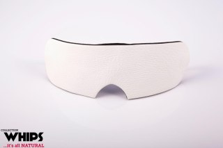 Opaska na oczy skórzana biało czarna Whips Collection