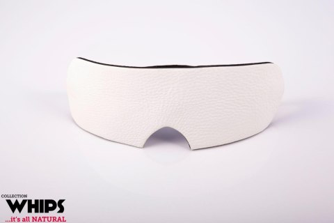 Opaska na oczy skórzana biało czarna Whips Collection