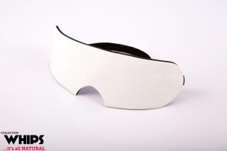 Opaska na oczy skórzana biało czarna Whips Collection