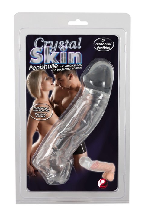 Przezroczysta przedłużka na penisa Crystal Clear z pierścieniem 23 cm