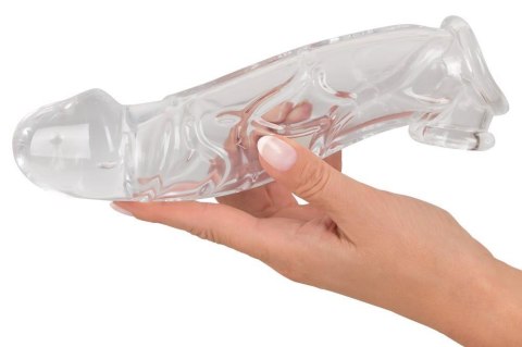 Przezroczysta przedłużka na penisa Crystal Clear z pierścieniem 23 cm
