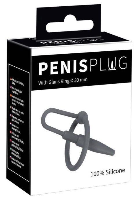 Silikonowy penis plug z pierścieniem na żołądź Penisplug 6,3 cm