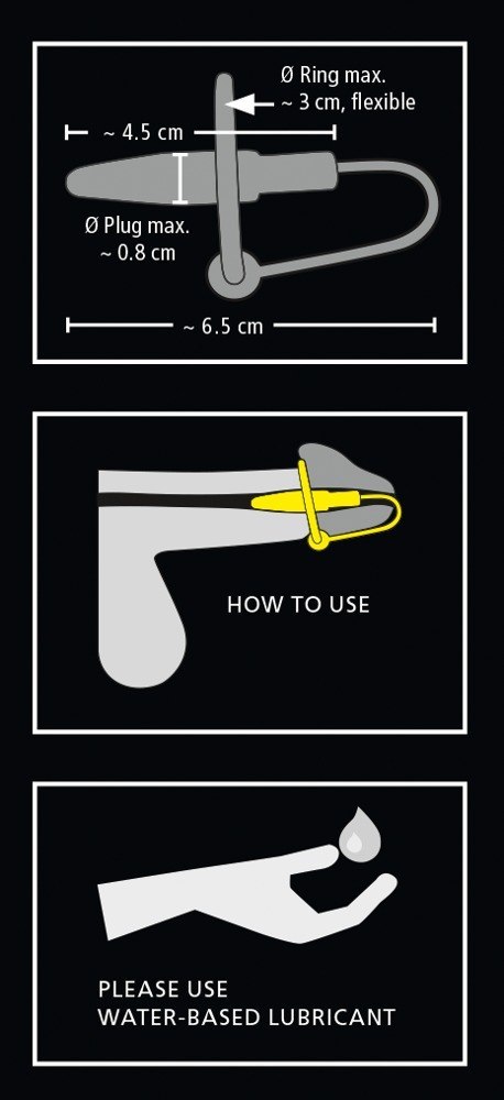 Silikonowy penis plug z pierścieniem na żołądź Penisplug 6,3 cm