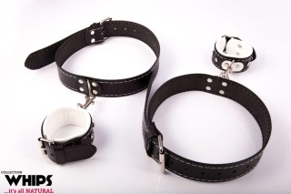 Skórzana uprząż Whips Collection na uda biała