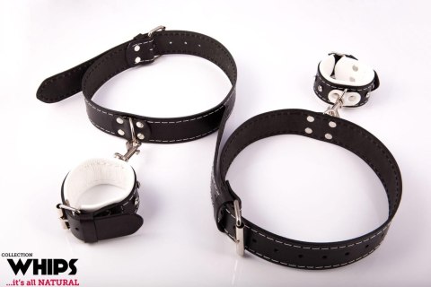 Skórzana uprząż Whips Collection na uda biała