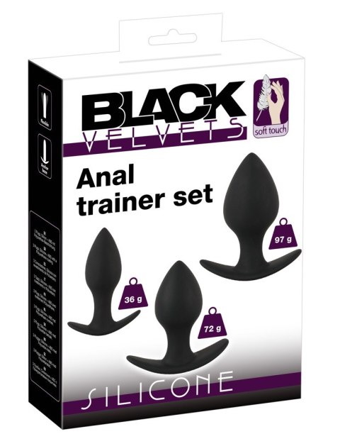 Zestaw korków analnych Black Velvets silikon 3 sztuki