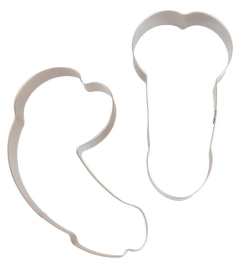 Zestaw 2 metalowych wykrawaczek do ciastek penis 10 cm