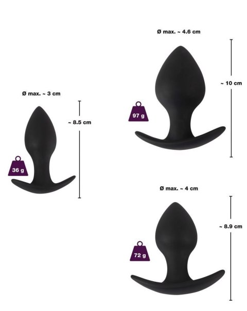 Zestaw korków analnych Black Velvets silikon 3 sztuki