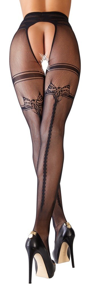 Rajstopy bezmajtkowe Cottelli LEGWEAR z podwiązką L/XL