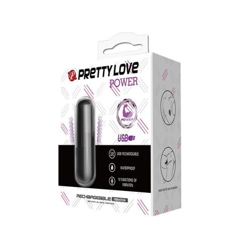 Mini wibrator Pretty Love silikonowy USB 12 funkcji wodoodporny