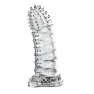 Przedłużka żelowa z wypustkami Baile Brave Man transparentna 14 cm