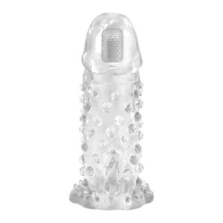 Silikonowa przedłużka wibrująca Baile Brave Man 18 cm transparentna