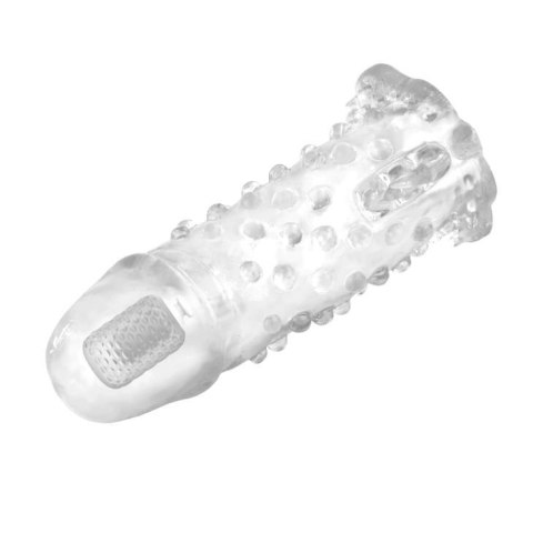 Silikonowa przedłużka wibrująca Baile Brave Man 18 cm transparentna