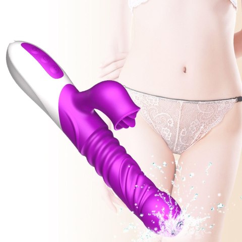 Silikonowy Wibrator USB 10 Funkcji z Pchnięciem i Podgrzewaniem