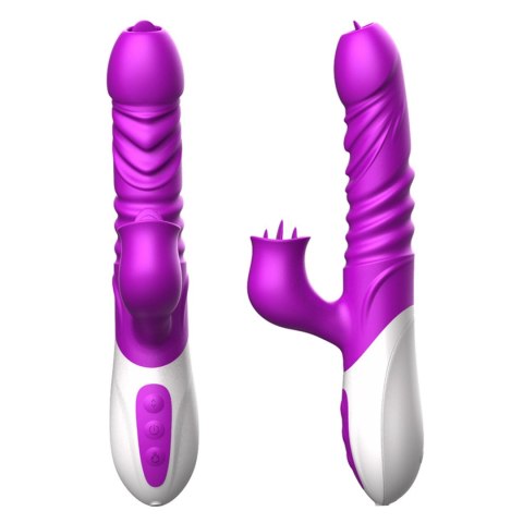 Silikonowy Wibrator USB 10 Funkcji z Pchnięciem i Podgrzewaniem