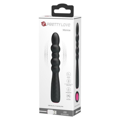 Wibrator punktu G Pretty Love Monroe 12 funkcji silikonowy czarny USB