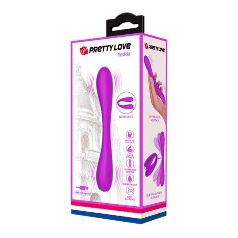 Wibrator silikonowy zginalny Pretty Love Yedda fioletowy USB 12 funkcji