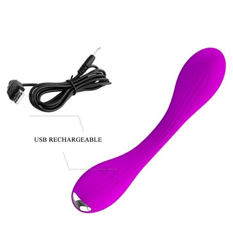 Wibrator silikonowy zginalny Pretty Love Yedda fioletowy USB 12 funkcji