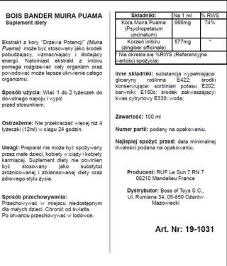 Bois Bande afrodyzjaki pobudzające dla mężczyzn 100 ml
