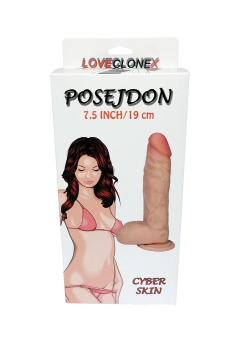 Realistyczne dildo elastyczne z cyberskóry Posejdon 19 cm z przyssawką