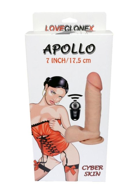 Wibrator realistyczny rotujący Apollo Loveclonex cyber skóra 18 cm USB