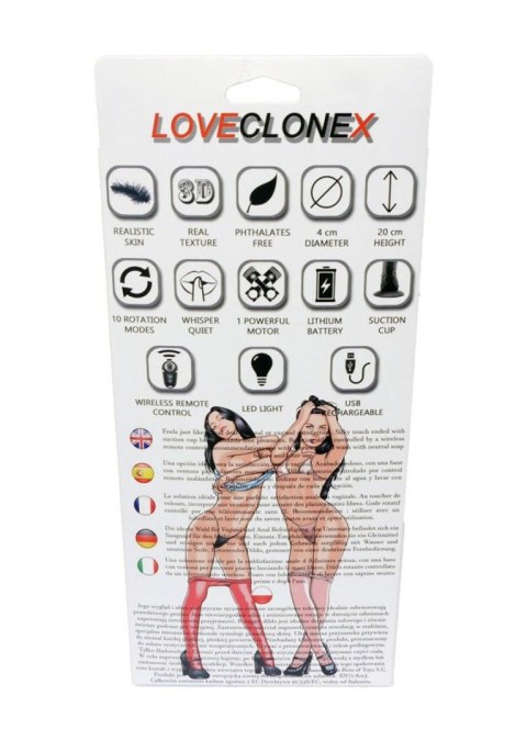 Wibrator realistyczny rotujący Apollo Loveclonex cyber skóra 18 cm USB
