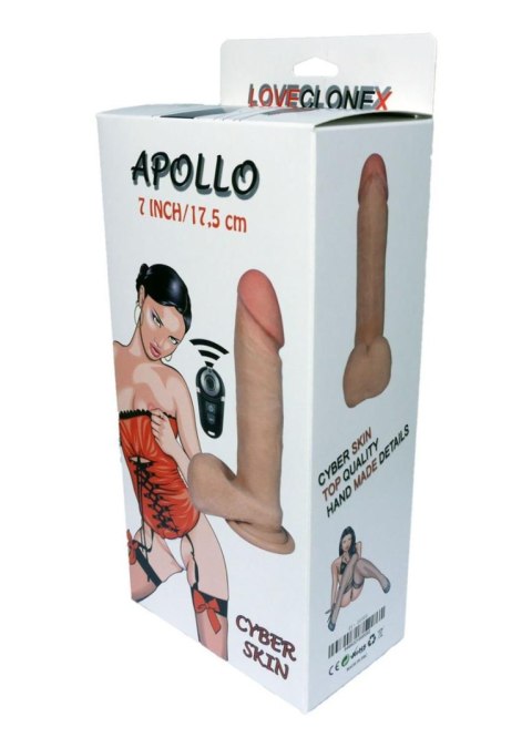 Wibrator realistyczny rotujący Apollo Loveclonex cyber skóra 18 cm USB