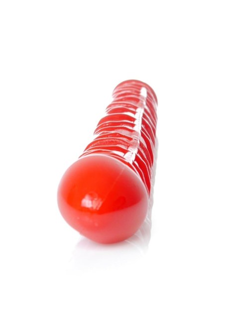 Podwójne elastyczne dildo EasyLove czerwone 33,5 cm