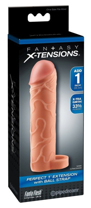 Przedłużka na penisa z pierścieniem TPE Fantasy X Tensions 17,7 cm