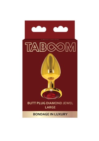 Korek analny Taboom złoty z diamentowym klejnotem 9.5 cm