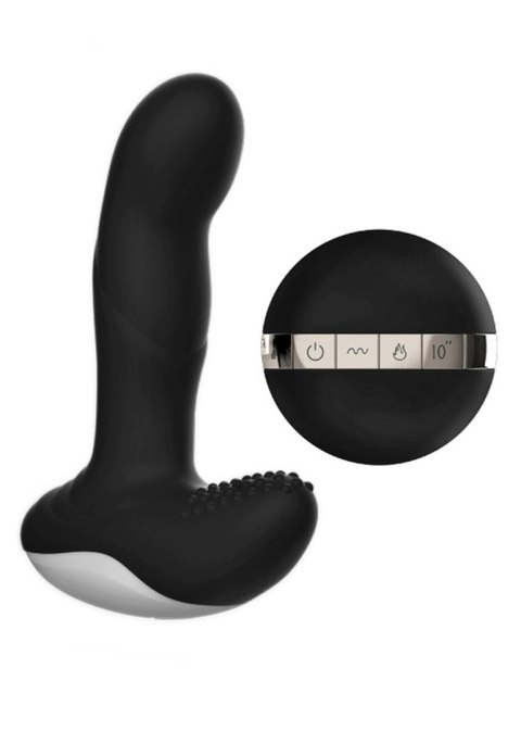 Masażer prostaty silikonowy z pilotem USB grzewczy 13.5 cm czarny