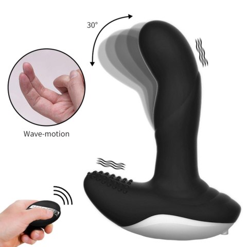 Masażer prostaty silikonowy z pilotem USB grzewczy 13.5 cm czarny