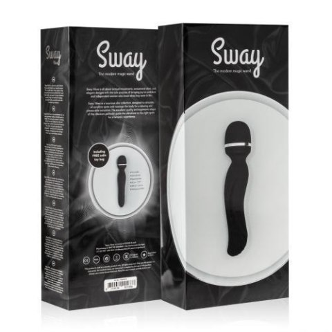 Wibrator różdżkowy Sway Vibes No.4 czarny silikonowy USB 20 cm