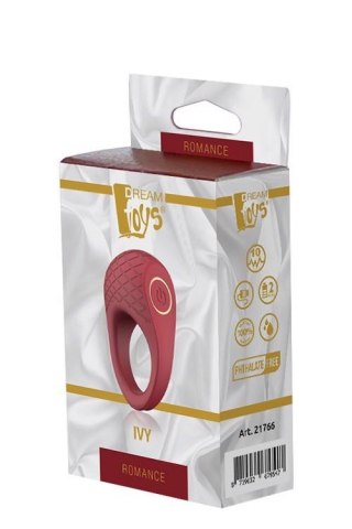 Wibrujący pierścień erekcyjny Dream Toys Romance Ivy rubinowy USB