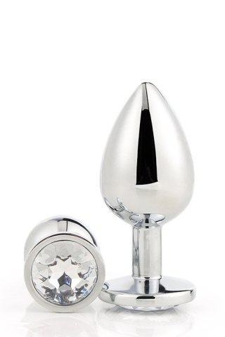 Aluminiowy korek analny Gleaming Love srebrny duży