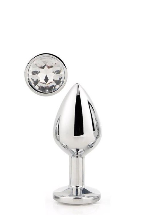 Aluminiowy korek analny Gleaming Love srebrny medium