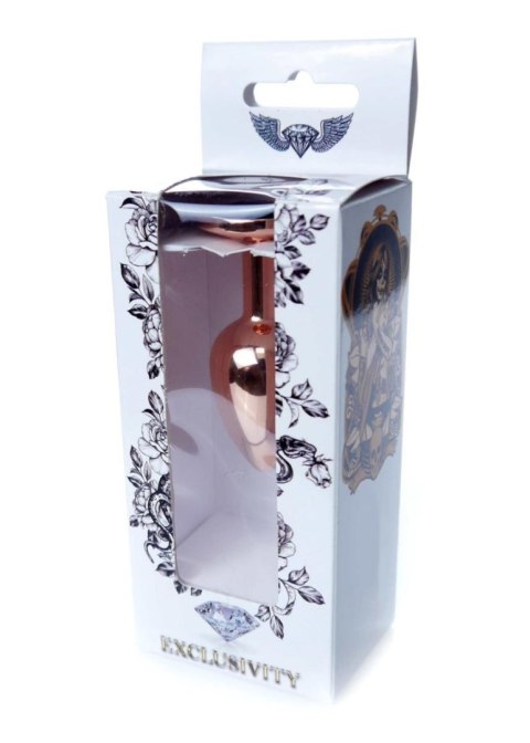 Biżuteria analna ze stali z diamentem HeavyFun Red Gold 7 cm