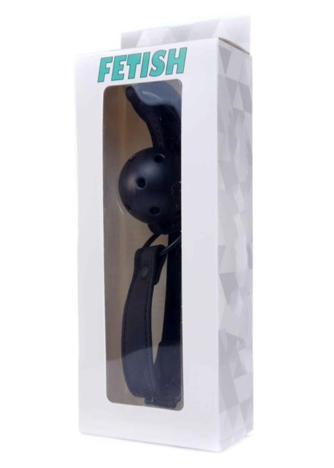 Knebel kulkowy z otworami powietrznymi Fetish B Series regulowany czarny