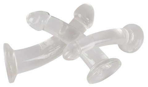 Zestaw dildo analnych Crystal przezroczysty TPE