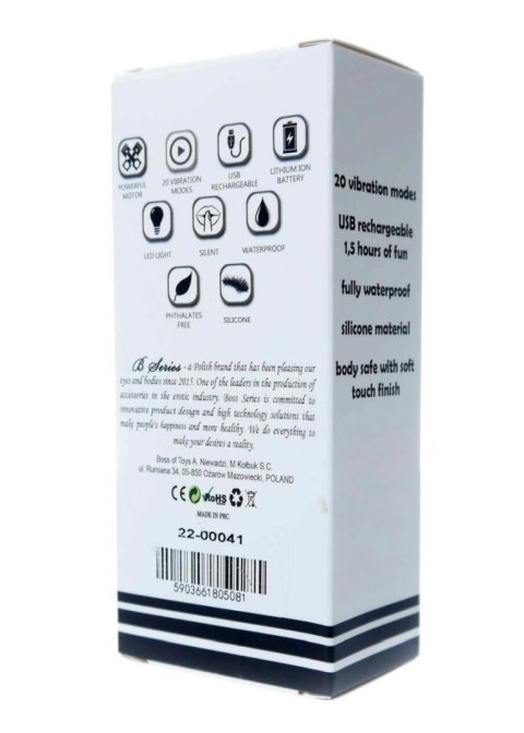 Stymulator łechtaczki mini USB 20 programów niebieski B-Series Magic
